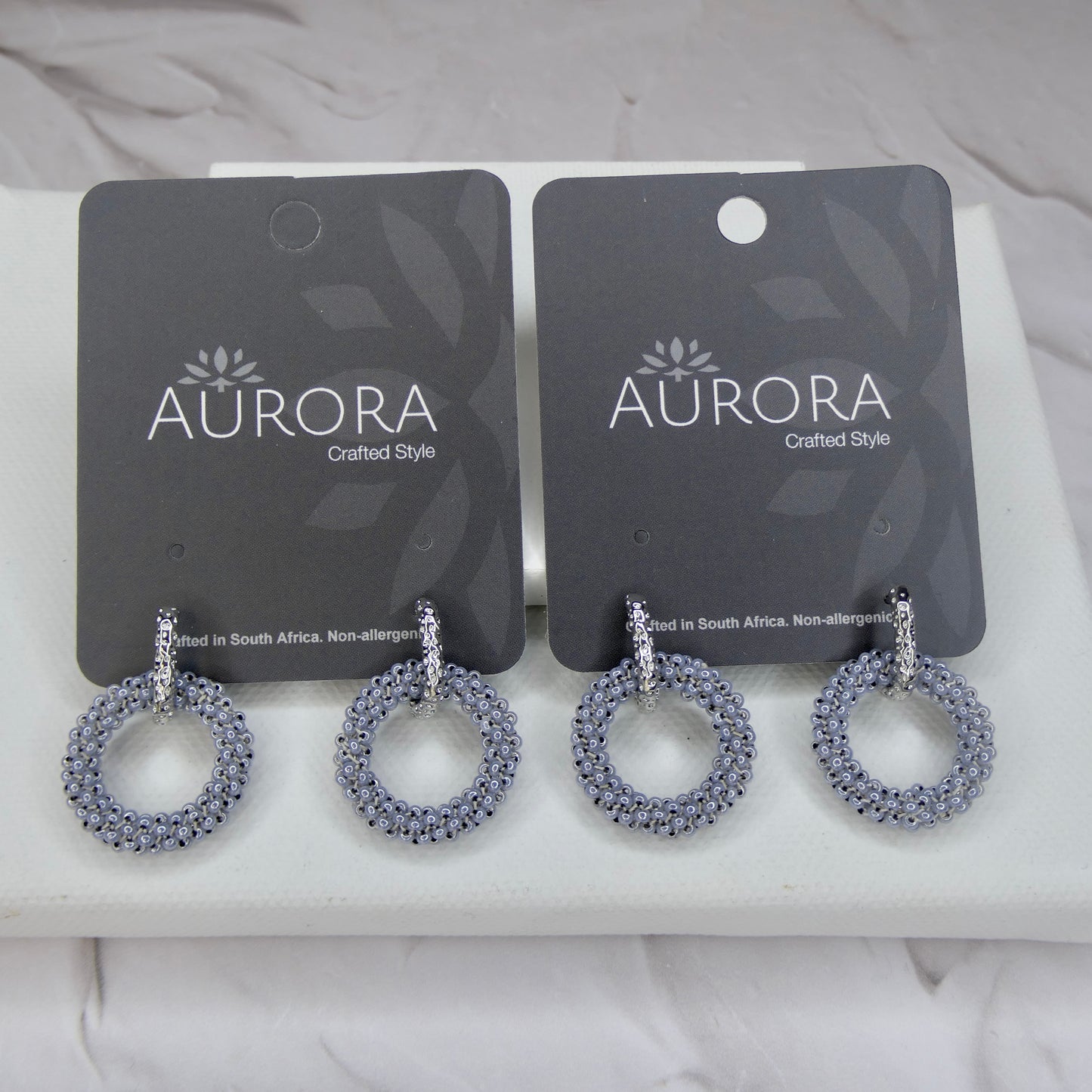 Aurora Crafted Style-Princess Drop in Smokey Blue (Silver)-Earrings-Aurora Crafted Jewellery-