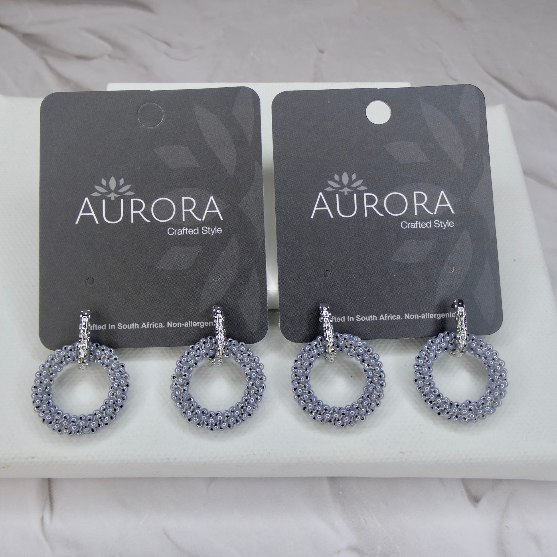 Aurora Crafted Style-Princess Drop in Smokey Blue (Silver)-Earrings-Aurora Crafted Jewellery-
