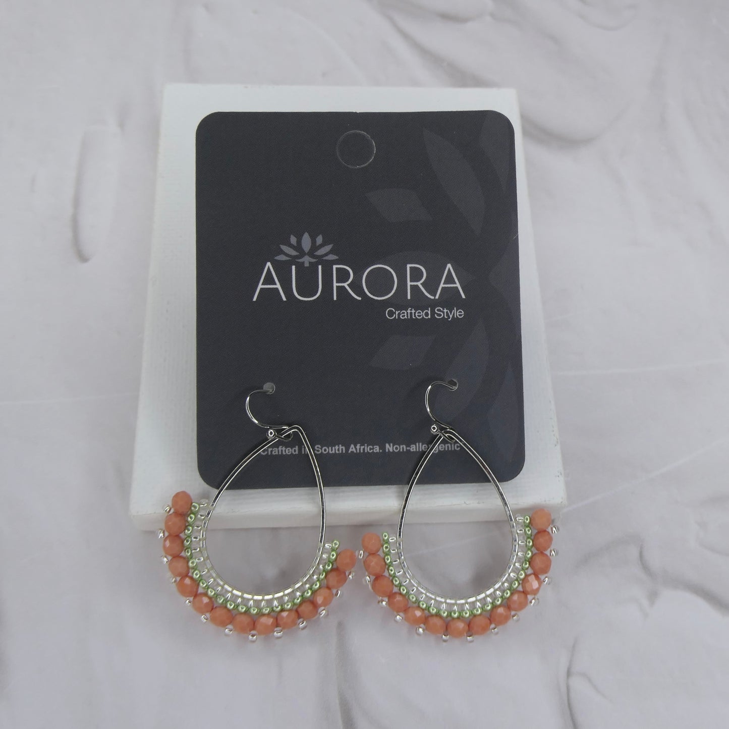 Aurora Crafted Style-Half Frida in Peach Sorbet (Silver)-Earrings-Aurora Crafted Jewellery-