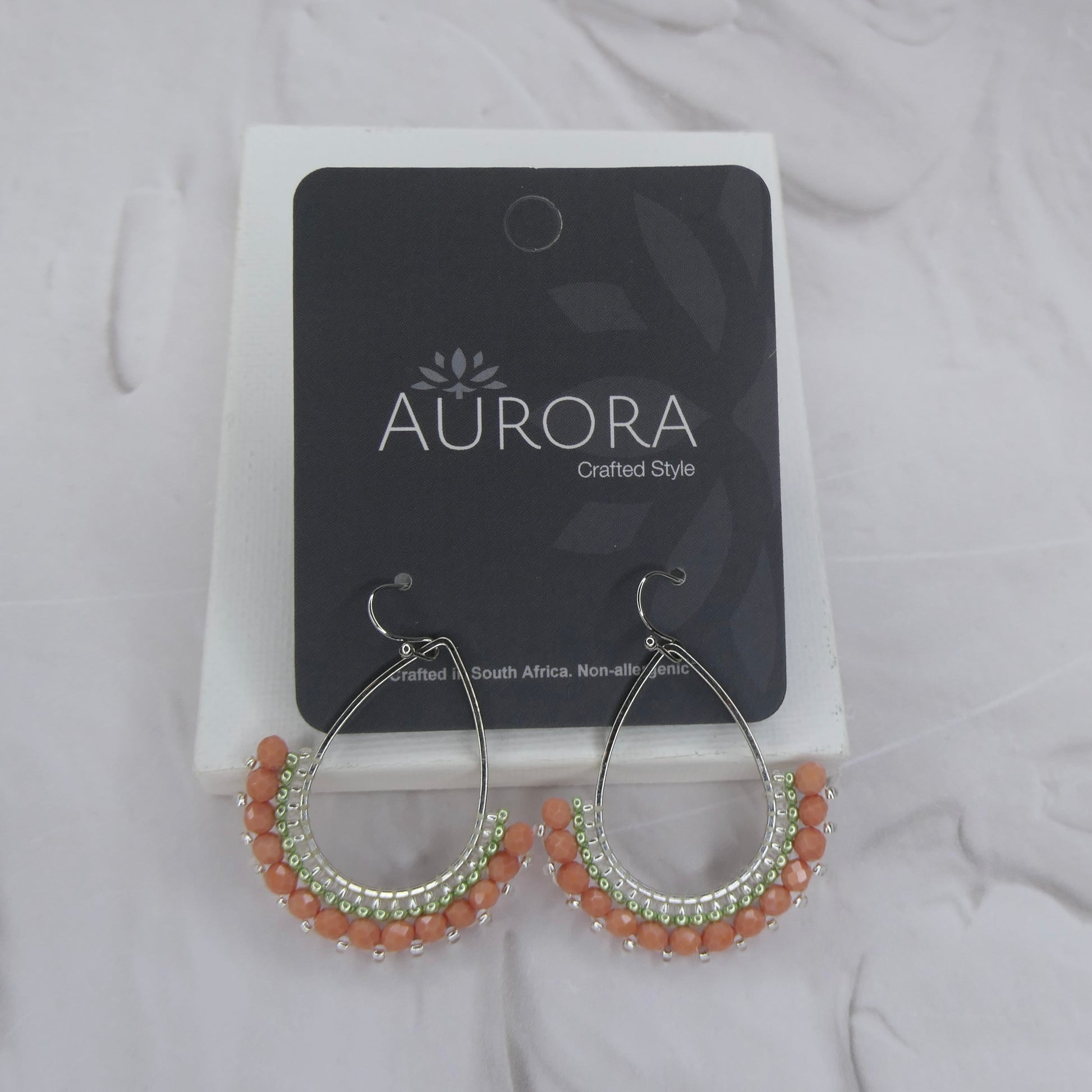 Aurora Crafted Style-Half Frida in Peach Sorbet (Silver)-Earrings-Aurora Crafted Jewellery-