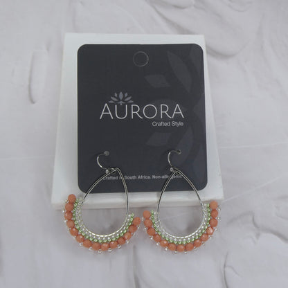 Aurora Crafted Style-Half Frida in Peach Sorbet (Silver)-Earrings-Aurora Crafted Jewellery-