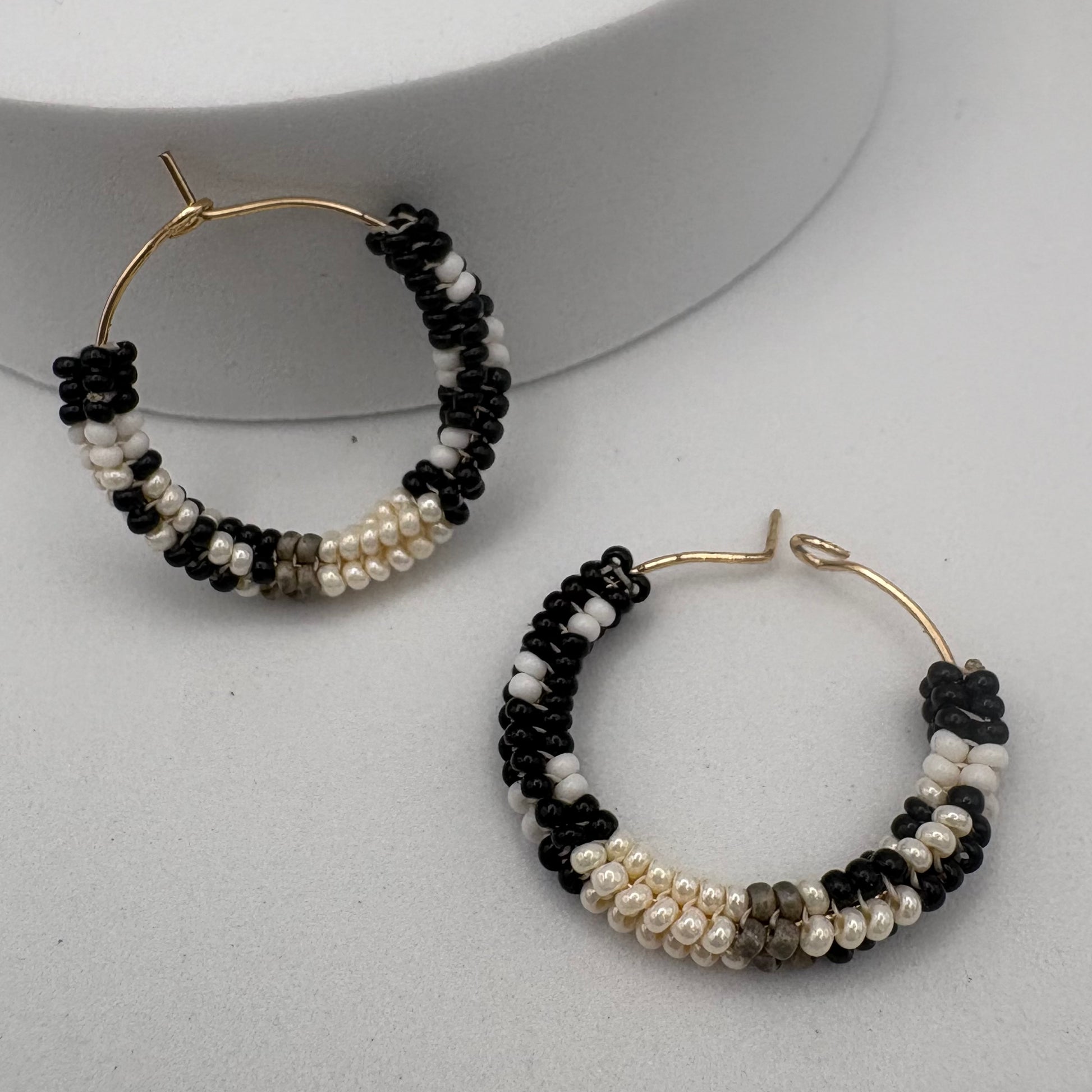 Aurora Crafted Style-Spectrum Hoop in Monochrome (Gold)-Earrings-Aurora Crafted Jewellery-