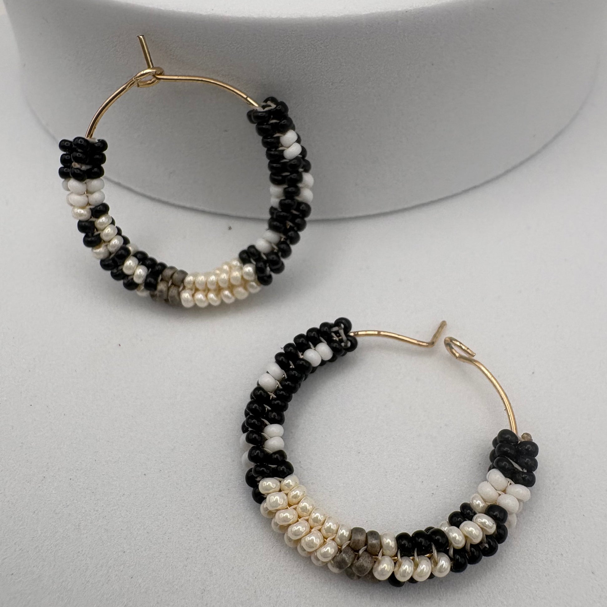 Aurora Crafted Style-Spectrum Hoop in Monochrome (Gold)-Earrings-Aurora Crafted Jewellery-