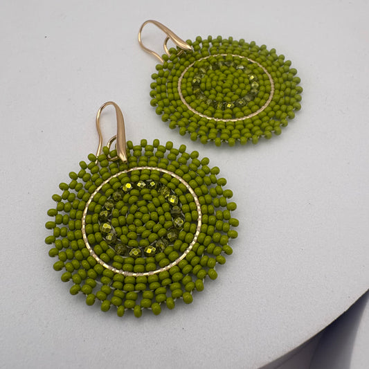 Aurora Crafted Style-Full Moon in Lime (Gold)-Earrings-Aurora Crafted Jewellery-
