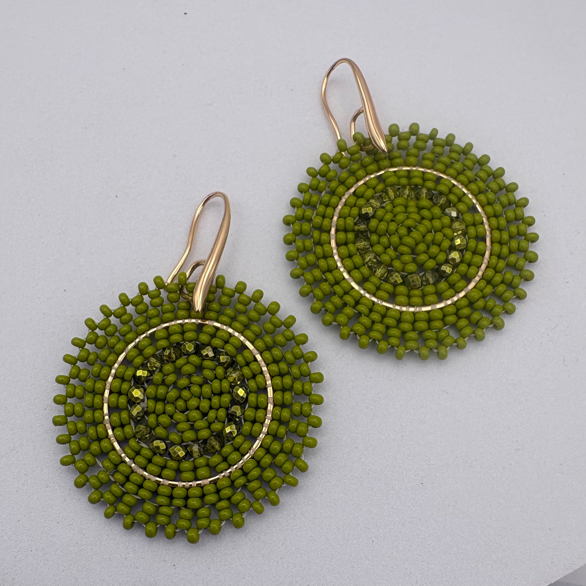 Aurora Crafted Style-Full Moon in Lime (Gold)-Earrings-Aurora Crafted Jewellery-