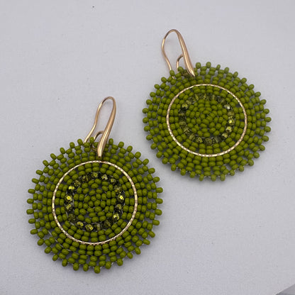 Aurora Crafted Style-Full Moon in Lime (Gold)-Earrings-Aurora Crafted Jewellery-