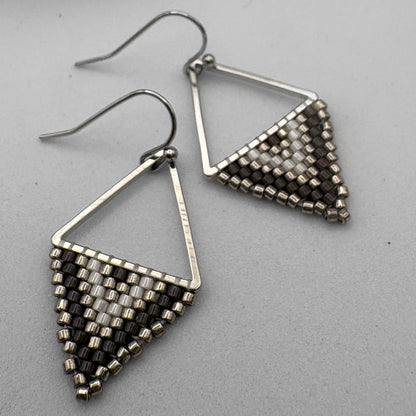 Aurora Crafted Style-Reflection Triangle in Silvery (Silver)-Earrings-Aurora Crafted Jewellery-