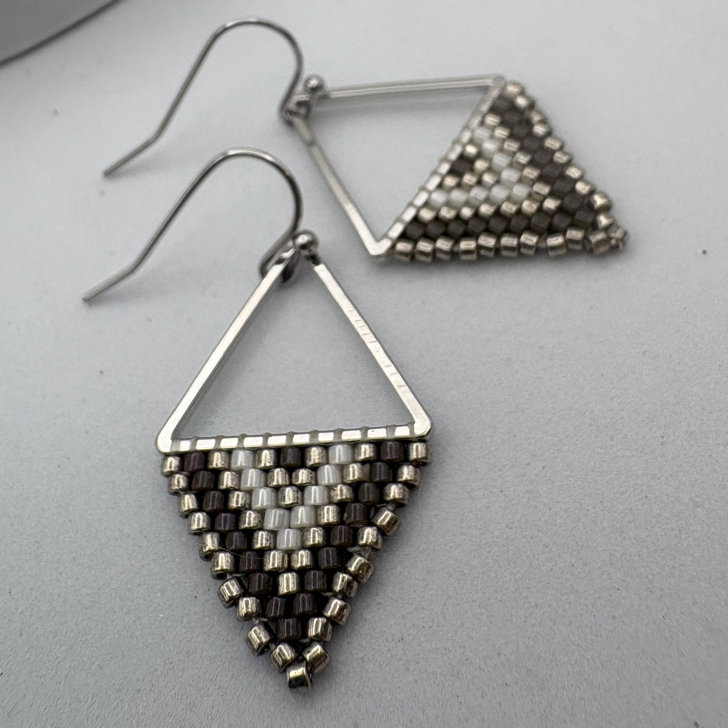 Aurora Crafted Style-Reflection Triangle in Silvery (Silver)-Earrings-Aurora Crafted Jewellery-