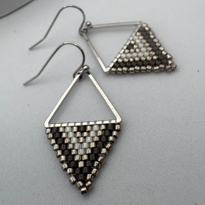 Aurora Crafted Style-Reflection Triangle in Silvery (Silver)-Earrings-Aurora Crafted Jewellery-