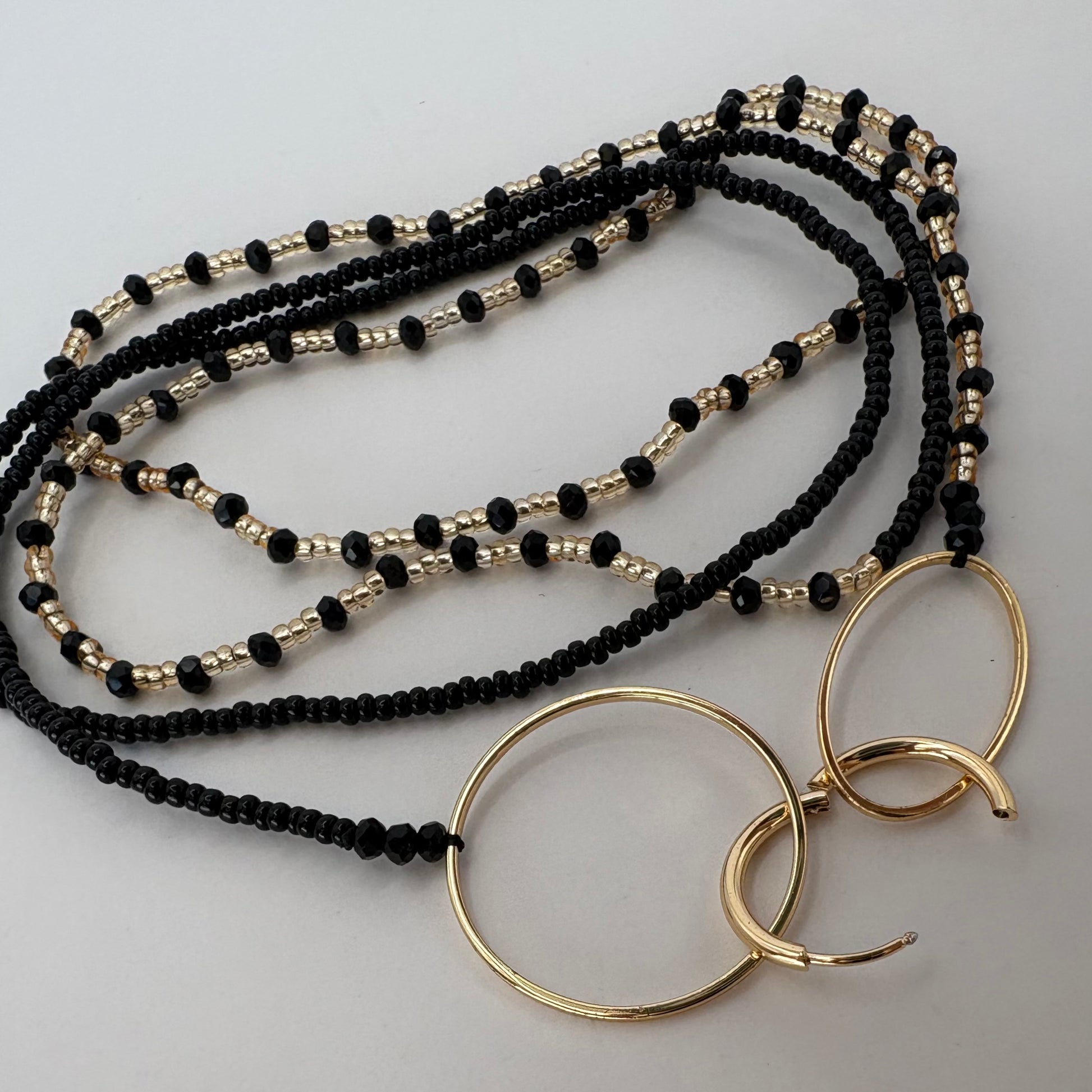 Aurora Crafted Style-4-You Aurora Fob Necklace in Black (Gold)-NECKLACES-Aurora Crafted Style-