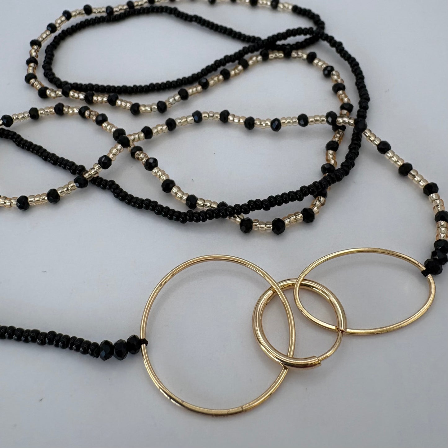 Aurora Crafted Style-4-You Aurora Fob Necklace in Black (Gold)-NECKLACES-Aurora Crafted Style-