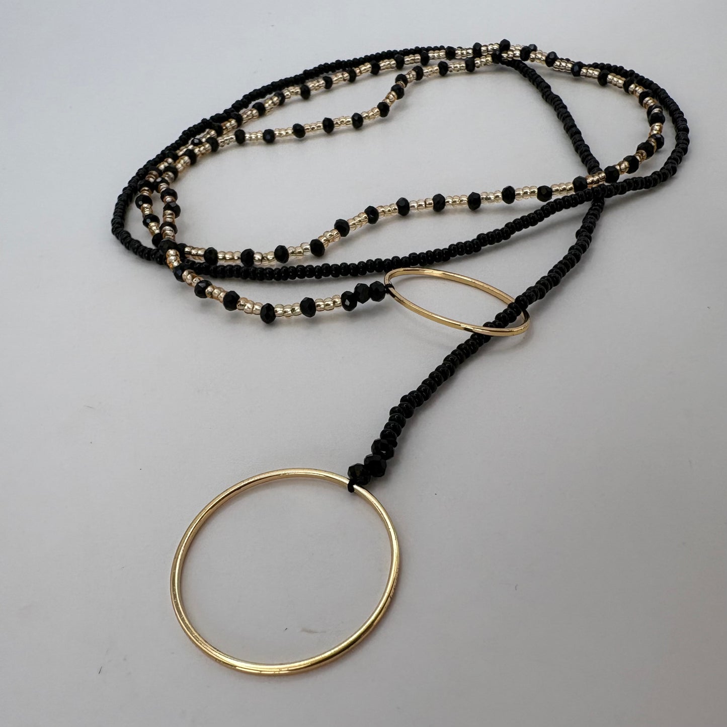 Aurora Crafted Style-4-You Aurora Fob Necklace in Black (Gold)-NECKLACES-Aurora Crafted Style-