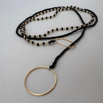 Aurora Crafted Style-4-You Aurora Fob Necklace in Black (Gold)-NECKLACES-Aurora Crafted Style-