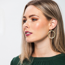 Load image into Gallery viewer, Aurora Crafted Style-Brushed Hoops (Gold)-Earrings-Aurora Crafted Jewellery-
