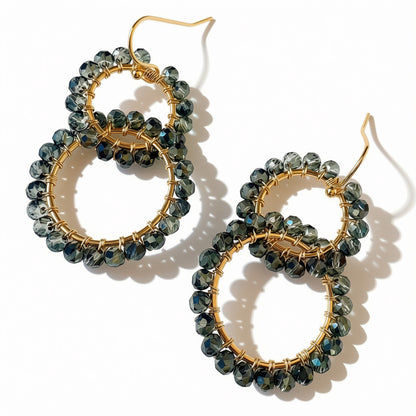 Aurora Crafted Style-Infinity Hoop In Sparkly Olive (Gold)-Earrings-Aurora Crafted Jewellery-