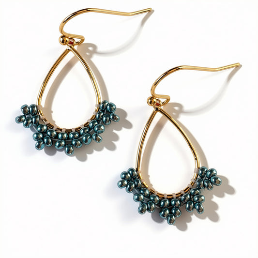 Aurora Crafted Style-Lady Lacie in Clear Sky (Gold)-Earrings-Aurora Crafted Jewellery-
