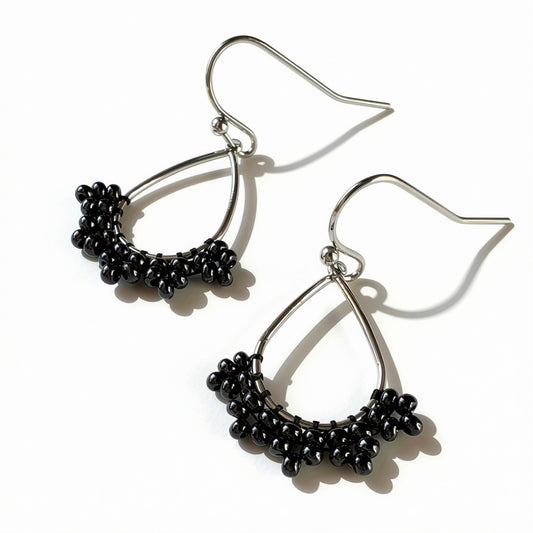 Aurora Crafted Style-Lady Lacie in Grey Shimmer (Silver)-Earrings-Aurora Crafted Jewellery-