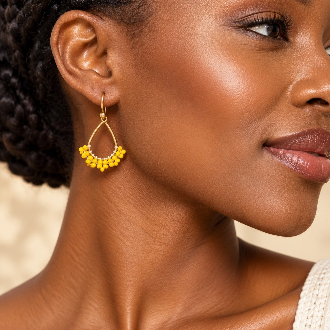 Aurora Crafted Style-Lady Lacie in Sunshine Yellow (Gold)-Earrings-Aurora Crafted Jewellery-