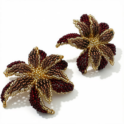 Aurora Crafted Style-Look at me Lily Earring in Wine & Dine-Earrings-Aurora Crafted Jewellery-