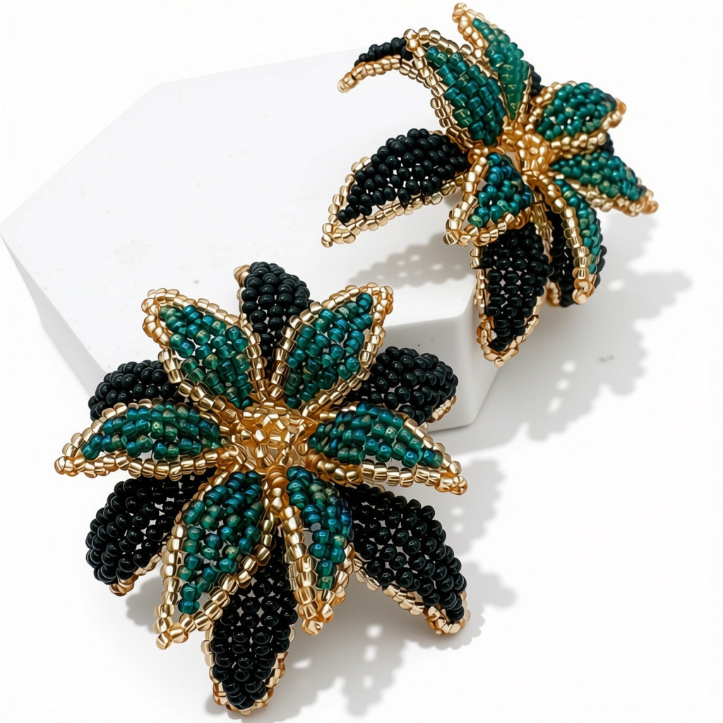 Aurora Crafted Style-Look at me Lily Earring in Tell Tale Teal-Earrings-Aurora Crafted Jewellery-