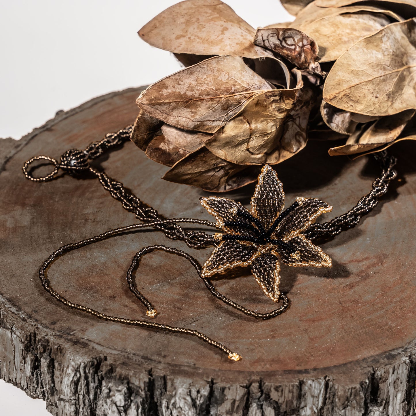 Aurora Crafted Style-Look at me Lily Necklace in Kahlua & Black (Copy)-NECKLACES-Aurora Crafted Jewellery-