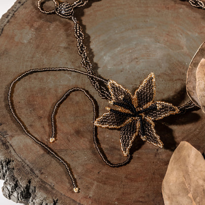 Aurora Crafted Style-Look at me Lily Necklace in Kahlua & Black (Copy)-NECKLACES-Aurora Crafted Jewellery-