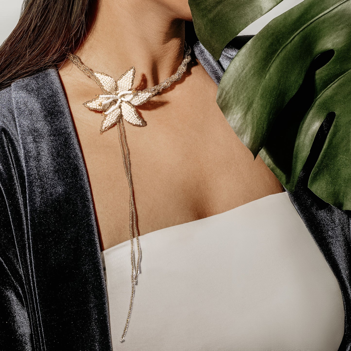 Aurora Crafted Style-Look at me Lily Necklace in Angelic White-NECKLACES-Aurora Crafted Jewellery-