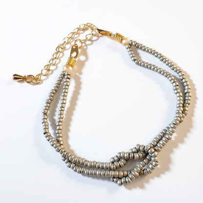 Aurora Crafted Style-Love Me Knot Bracelet in Matte Neutral (Gold)-BRACELETS-Aurora Crafted Jewellery-
