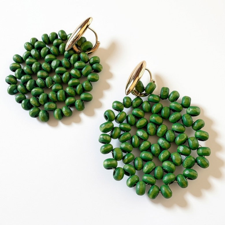 Aurora Crafted Style-Macrame in Matcha (Gold)-Earrings-Aurora Crafted Jewellery-