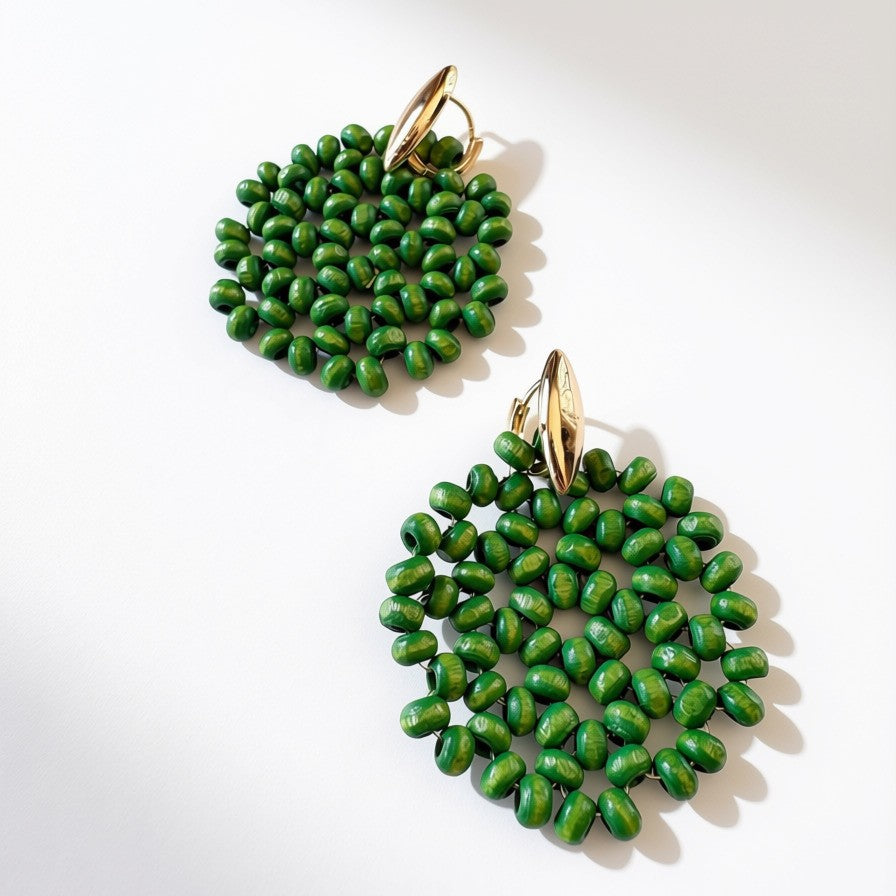 Aurora Crafted Style-Macrame in Matcha (Gold)-Earrings-Aurora Crafted Jewellery-
