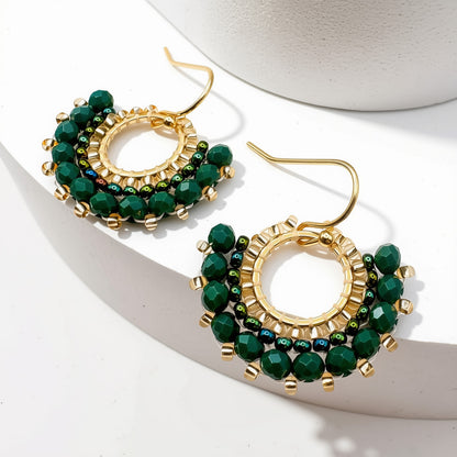 Aurora Crafted Style-Mini Mosaic in Emerald (Gold)-Earrings-Aurora Crafted Jewellery-