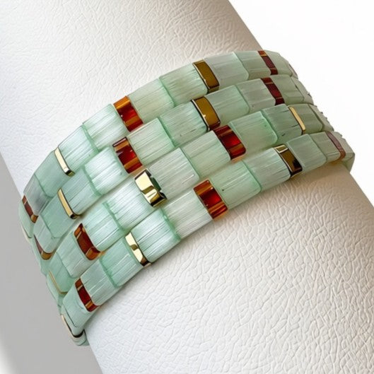 Aurora Crafted Style-Tila Bracelet Mint-BRACELETS-Aurora Crafted Jewellery-