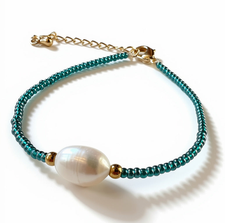 Aurora Crafted Style-Pearl Island in Mediterranean (Gold)-BRACELETS-Aurora Crafted Jewellery-