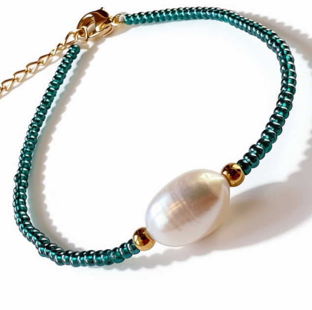 Aurora Crafted Style-Pearl Island in Mediterranean (Gold)-BRACELETS-Aurora Crafted Jewellery-