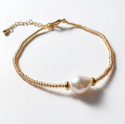 Aurora Crafted Style-Pearl Island in Gold (Gold)-BRACELETS-Aurora Crafted Jewellery-