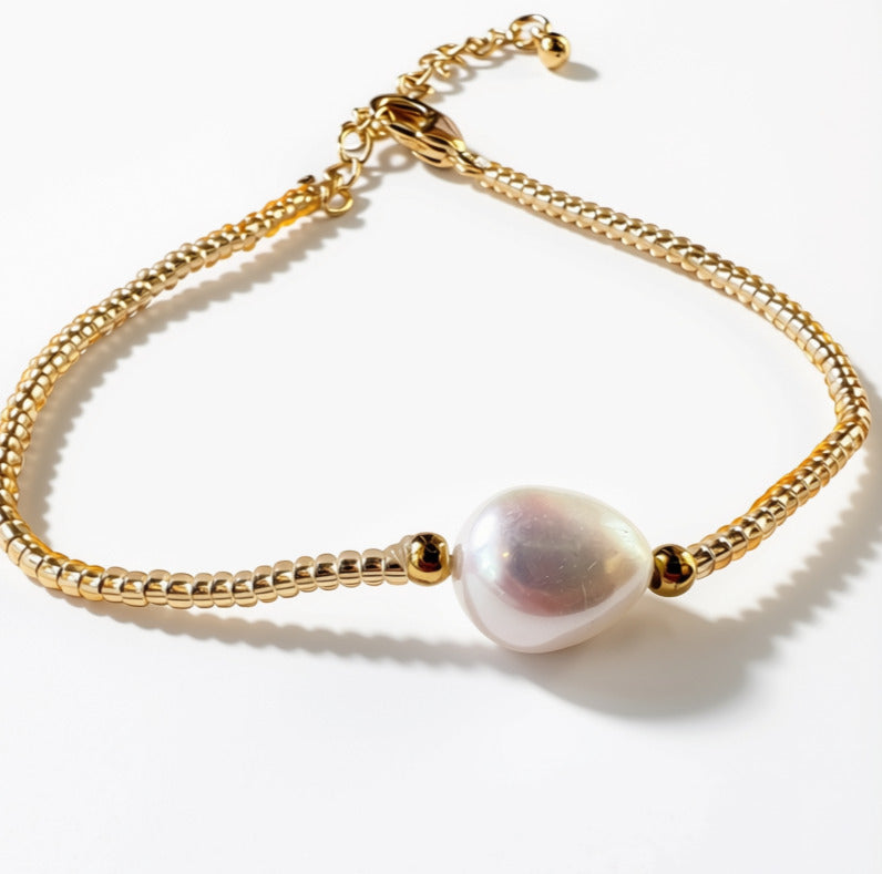 Aurora Crafted Style-Pearl Island in Gold (Gold)-BRACELETS-Aurora Crafted Jewellery-