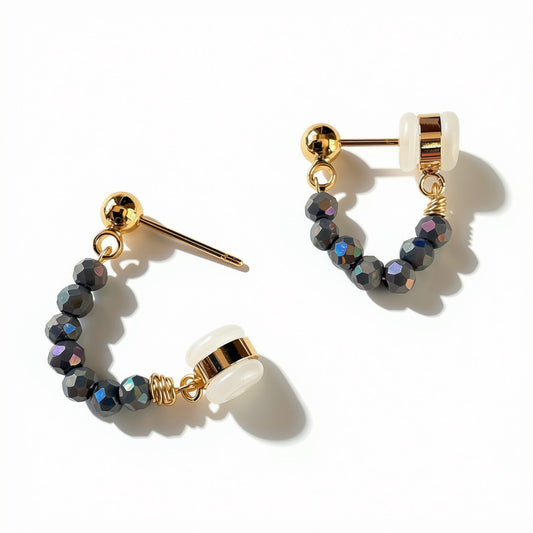 Aurora Crafted Style-Pin Tuck in Enchanting Mauve (Gold)-Earrings-Aurora Crafted Style-