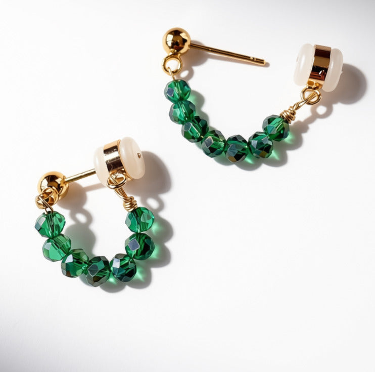 Aurora Crafted Style-Pin Tuck in Mediterranean (Gold)-Earrings-Aurora Crafted Style-