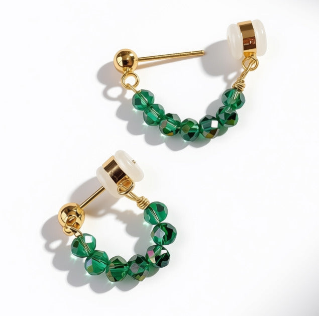 Aurora Crafted Style-Pin Tuck in Mediterranean (Gold)-Earrings-Aurora Crafted Style-