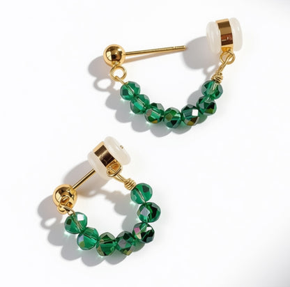Aurora Crafted Style-Pin Tuck in Mediterranean (Gold)-Earrings-Aurora Crafted Style-