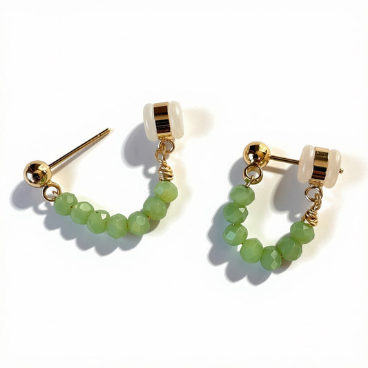 Aurora Crafted Style-Pin Tuck in Matcha (Gold)-Earrings-Aurora Crafted Style-