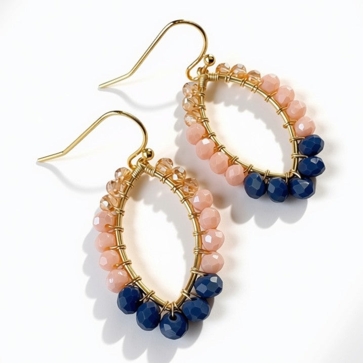 Aurora Crafted Style-Perfect Petal in Denim & Blush (Gold)-Aurora Crafted Style-