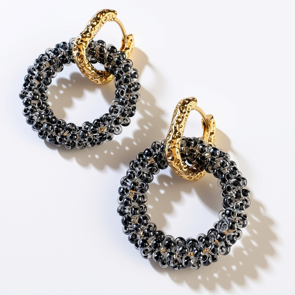 Aurora Crafted Style-Princess Drop in Smokey Grey (Gold)-Earrings-Aurora Crafted Jewellery-