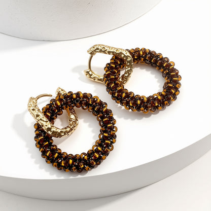 Aurora Crafted Style-Princess Drop in Medium Roast Mocha (Gold)-Earrings-Aurora Crafted Jewellery-