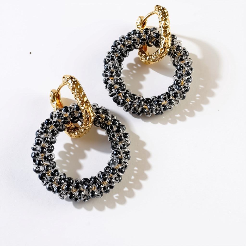 Aurora Crafted Style-Princess Drop in Smokey Grey (Gold)-Earrings-Aurora Crafted Jewellery-