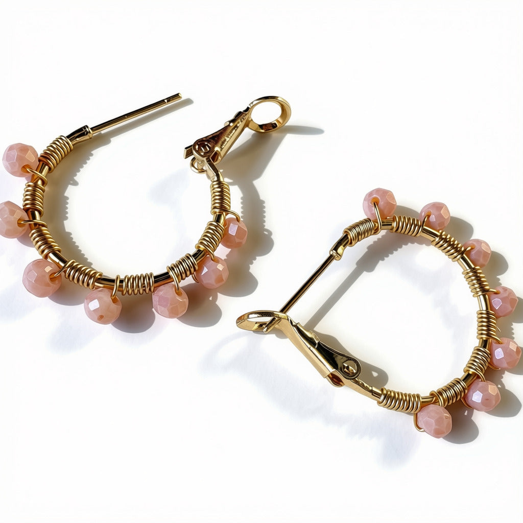 Retro Hoop in Litchi (Gold)