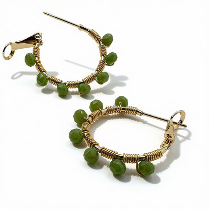 Aurora Crafted Style-Retro Hoop in Tarragon (Gold)-Earrings-Aurora Crafted Jewellery-