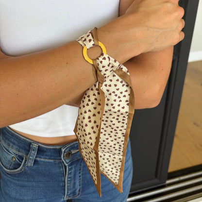 Aurora Crafted Style-Scarflet in Mocha Heart (Gold)-BRACELETS-Aurora Crafted Jewellery-