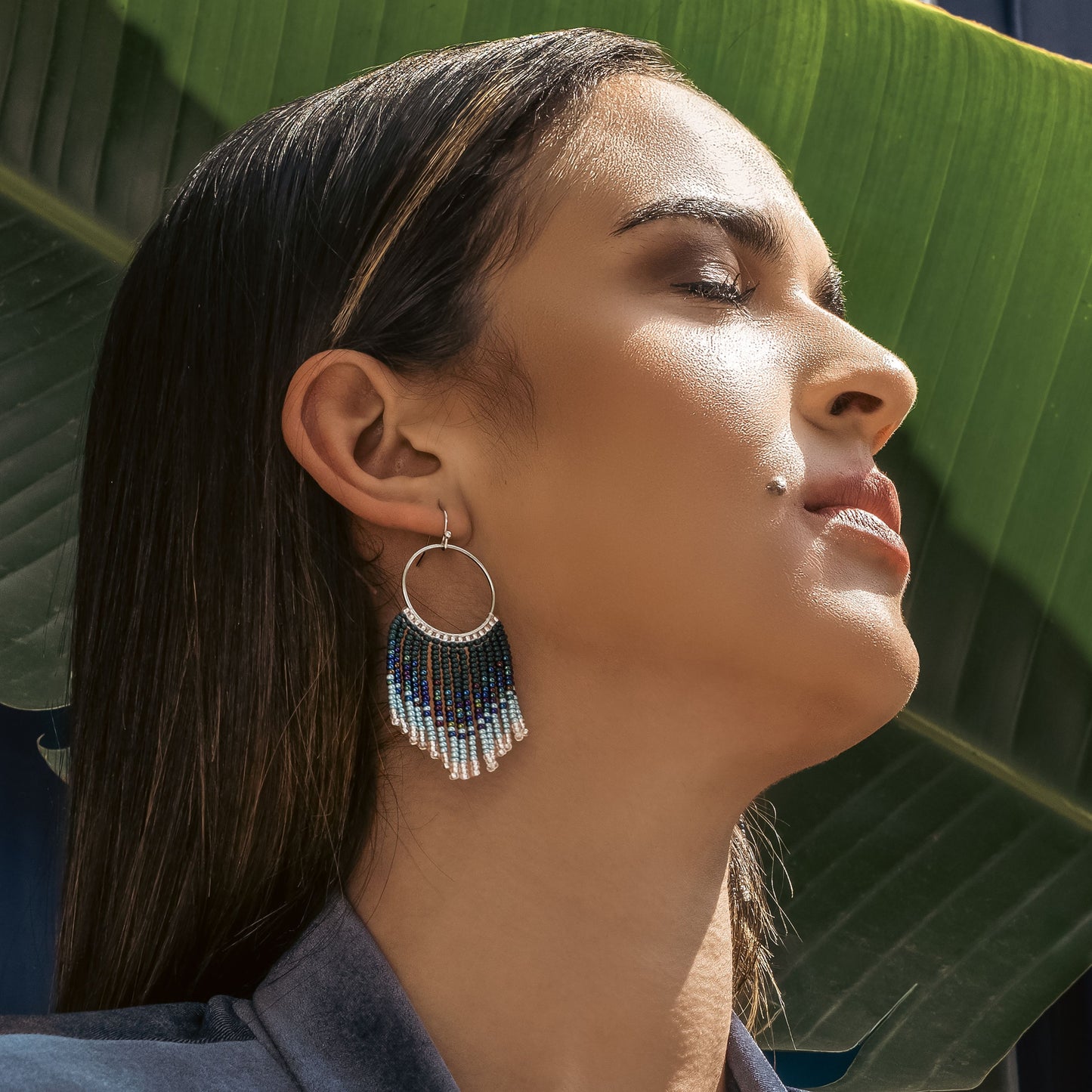 Aurora Crafted Style-Festival Flair in Peacock (Silver)-Earrings-Aurora Crafted Jewellery-