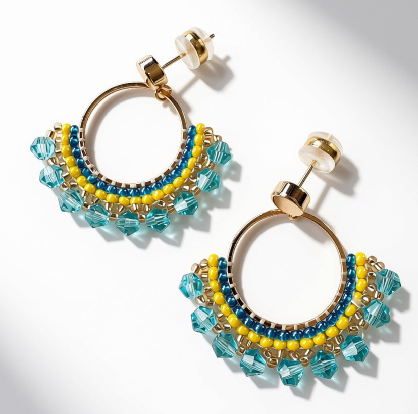 Aurora Crafted Style-Small Frida in Rio (Gold)-Earrings-Aurora Crafted Jewellery-